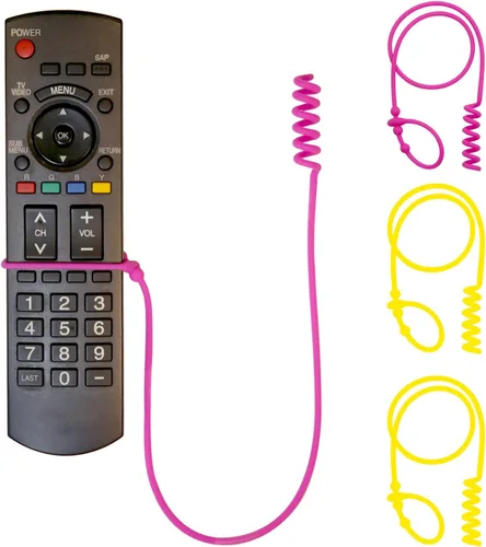 Vista 8 de Perfect Curve Paquete de 4 Correas de Silicona con Cable Remoto - Cordón Ajustable para Control Remoto de TV para Ajuste Cómodo, Nunca Pierdas tu