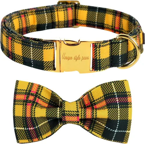 Vista 21 de Unique style paws - Collar de otoño para perros con lazo, collar para cachorros, regalo para mascotas, collar ajustable para perro, collares