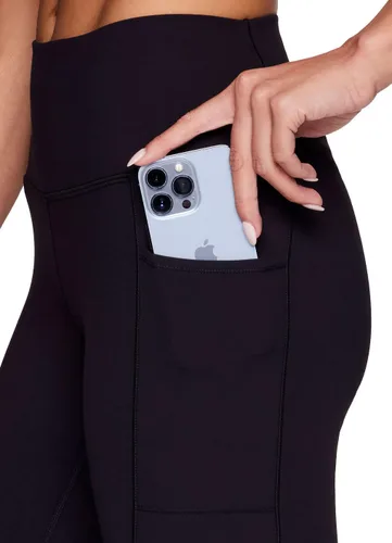 Vista 2 de RBX Active Leggings de yoga para mujer, ultra suaves, sólidos, con bolsillos