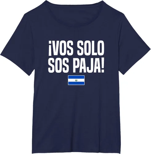Vista 19 de Camiseta Vos Solo Sos Paja Salvadoran Slang Bandera de El Salvador, Negro