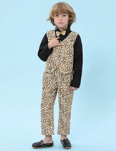 Vista 33 de A&J DESIGN Conjunto de traje de caballero para niños pequeños, 3 piezas, camisas, chaleco y pantalones