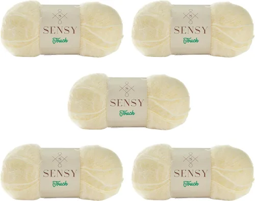Vista 39 de Sensy Touch - Ovillo de lana, 3.5 onzas, 268 yardas, calibre 3 claro (blanco)