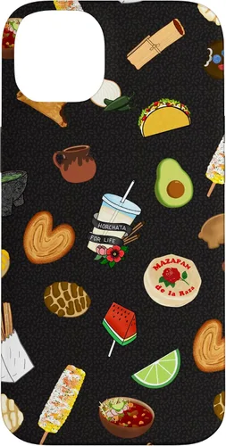 Vista 15 de Funda para iPhone 14 Pro Black Antojitos Mexican Food Latino Tacos Pan Dulce