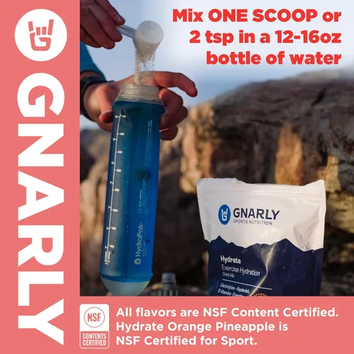 Vista 7 de Gnarly Nutrition Hydrate Electrolyte Powder - Mezcla de bebida hidratante para ejercicio de pomelo rojo rubí - Contenido NSF certificado - Solución