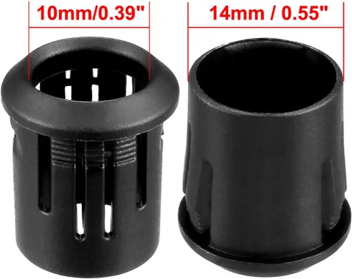Vista 3 de uxcell 50 unids lámpara de diodo emisor de luz clip bisel montaje 0.394 in LED titulares panel pantalla plástico negro