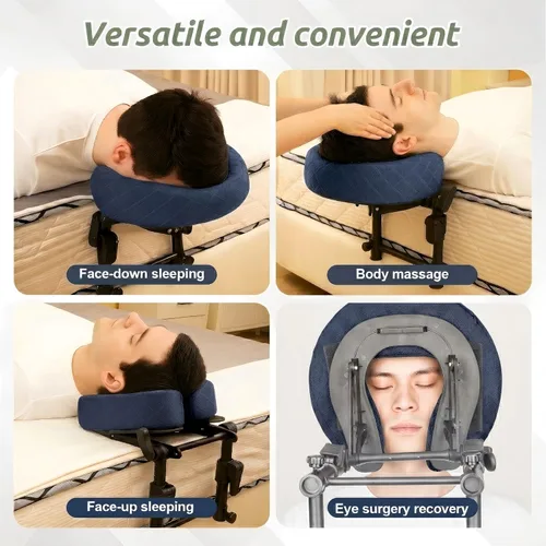 Vista 4 de Reposacabezas de masaje para cama, cuna ajustable para masaje facial en casa, kit de mesa de masaje portátil para colchón de dormir, almohada boca