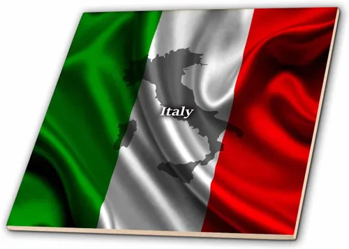 Vista 4 de 3dRose Italian Flag Design 4 Inch Ceramic Tile