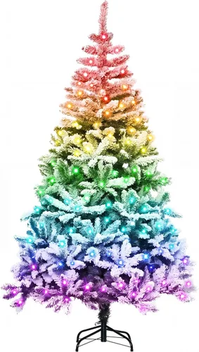 Vista 11 de Avatar Controls 6FT Smart Pre-Lit Christmas Tree, 270 RGB LEDs Árbol de Navidad artificial, 920 puntas de PVC, más de 100 escenas, colores de Verde