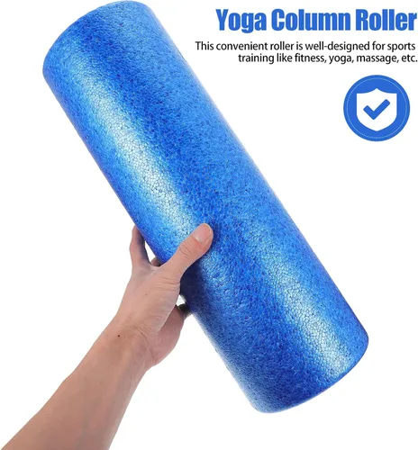 Vista 4 de Mikikit Rodillo masajeador muscular de columna de espuma de alta densidad para masaje de tejido profundo y liberación muscular, rodillo de fitness