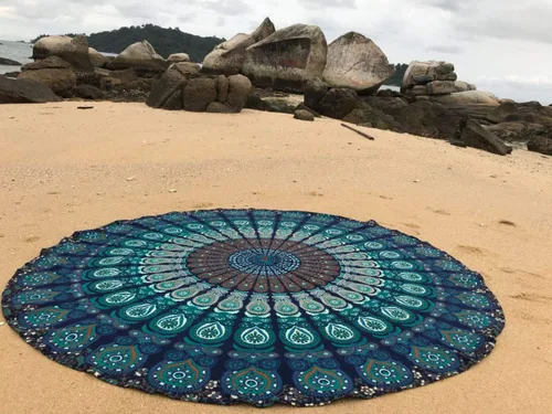 Vista 5 de Tapiz Raajsee de pared, diseño de mandala