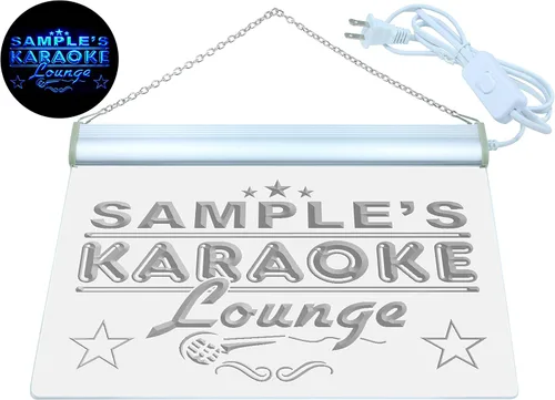Vista 2 de ADVPRO pk-tm Nombre Personalizado Karaoke Lounge Bar Cerveza Neon Sign Azul