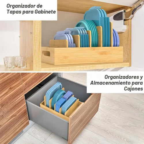 Vista 2 de Retro Shaw Organizador de tapa para tapas de plástico, con 5 divisores