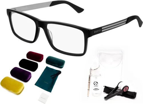 Vista 2 de Gucci GG06920 - Lentes de forma rectangular para hombre + paquete con kit de gafas de lujo eSHADES, Negro