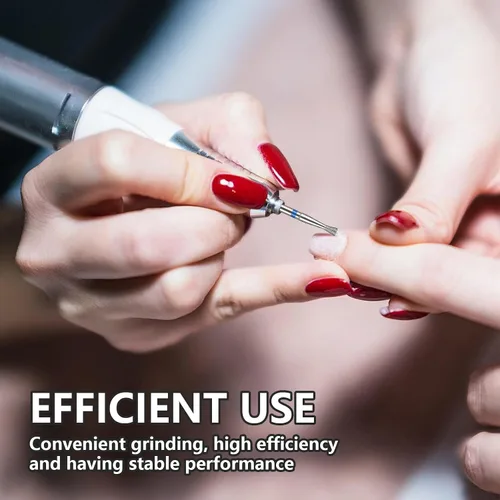Vista 2 de Broca de cutícula para taladro de uñas, 7 brocas de carburo para uñas, brocas de cutícula de arena de diamante, brocas multifuncionales