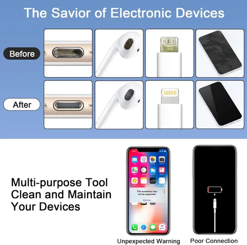 Vista 5 de Kit de limpiador de pantalla para teclado de computadora portátil, 10 en 1, cepillo de limpieza de lente de cámara electrónica para Airpod Pro