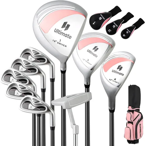 Vista 10 de Tangkula Juego completo de palos de golf para mujer, 9/10/12 piezas, juego de palos de golf con conductor de 460 cc, madera de calle e híbrido