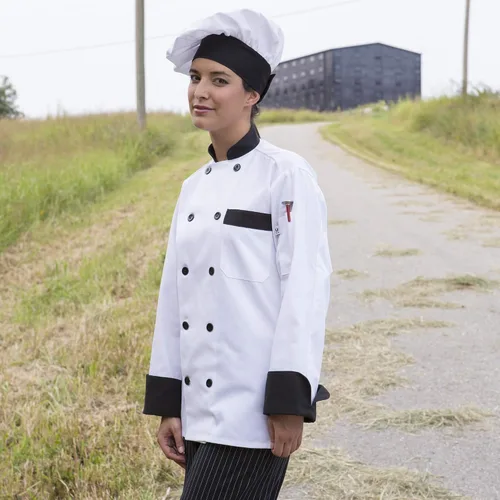 Vista 3 de Abrigo unisex de Newport Chef, BlancoNegro