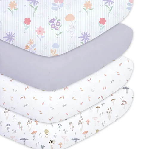 Vista 10 de Sábanas ajustadas para cuna para bebés niños 3 Pack, juego de sábanas de cuna de microfibra extra suave de 28" x 52" para colchón de cuna de bebé