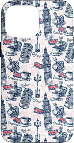 Vista 19 de Funda para iPhone 16 London con Big Ben, Booth, Union Jack, funda de té inglés