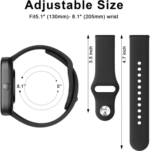 Vista 5 de Paquete de 2 correas para Amazfit Bip 3 / Bip 3 Pro / Bip U Pro / Bip / Bip Lite / Bip S lite / Bip S lite / Bip U, Amazfit Active 2, correa