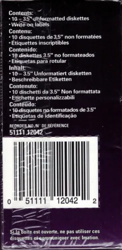 Vista 3 de Imation Corp 3.5 DSDD UFMT DISK 10PK (12042) (descontinuado por el fabricante), el embalaje puede variar