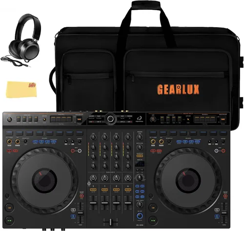 Vista 11 de Pioneer DJ AlphaTheta DDJ-FLX2 Paquete de controlador DJ compacto de 2 canales con estuche, cable para instrumentos y paño de pulido Austin Bazaar