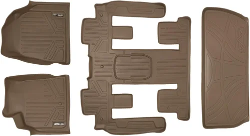 Vista 14 de SMARTLINER Juego de revestimientos de 2 filas y carga detrás de la segunda fila, color tostado, compatible con Buick Enclave 2009-2017/Chevrolet
