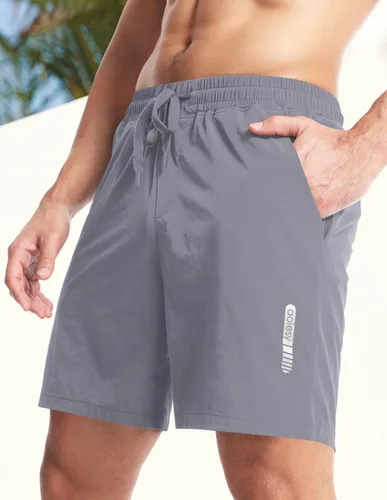 Vista 3 de Aolesy Pantalones cortos de entrenamiento para hombre de 7 pulgadas, pantalones cortos deportivos de secado rápido, ligeros, con bolsillos