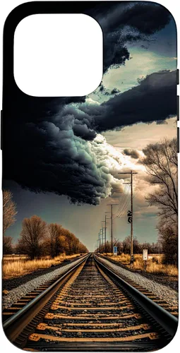 Vista 20 de Railroad Train Tracks Storm - Carcasa para iPhone 17