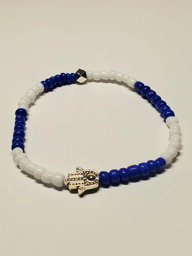 Vista 58 de 3 pcs Ilde Cowrie seashell Evil Eye Hamsa Hand Orisha Santeria Pulseras Bracelet Set
