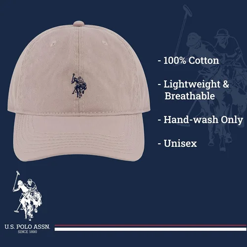 Vista 6 de U.S. Polo Assn. Small Polo Pony Logo Baseball Hat, 100% Cotton, Adjustable Cap