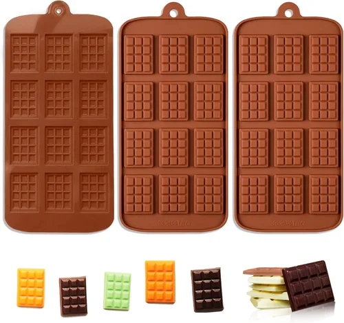 Vista 10 de 1 molde de silicona para chocolate, molde cuadrado de silicona, molde de barra de chocolate antiadherente, molde de chocolate reutilizable