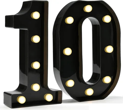 Vista 67 de Pooqla - Números iluminados negros, decoraciones de cumpleaños 50 para hombres Number 50