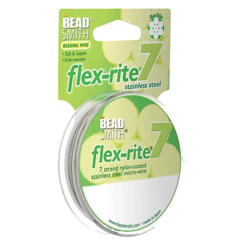 Vista 41 de The Beadsmith Flex-Rite - Alambre de acero inoxidable recubierto de nailon Transparente: 30 pies