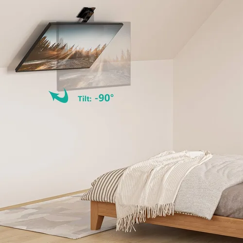 Vista 3 de WALI - Montaje plegable para TV en el techo, con giro y rebatible, para pantallas planas de 17 a 42 pulgadas, hasta 19.9 kg, montaje bajo gabinete