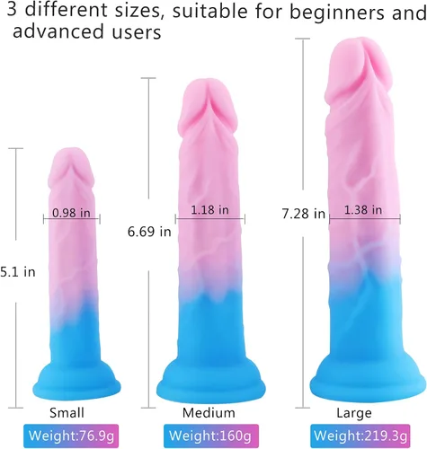 Vista 2 de Juegos de entrenamiento de enchufe anal, consoladores anales de 3 tamaños, consolador de silicona con fuerte ventosa, juguetes sexuales