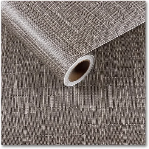 Vista 2 de CRE8TIVE Papel tapiz marrón topo para despegar y pegar de 12 x 80 pulgadas, papel tapiz de tela de hierba tejida sintética, extraíble, autoadhesivo