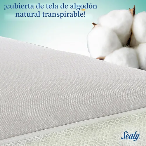 Vista 7 de Sealy OptiCool - Colchón prémium para cuna de bebé y cama infantil, colchón hipoalergénico y transpirable, colchón de espuma viscoelástica