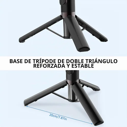 Vista 4 de Selfie Stick - Trípode de aleación de aluminio para selfie stick con soporte de trípode plegable para viajes, rotación de 270 grados, compatible
