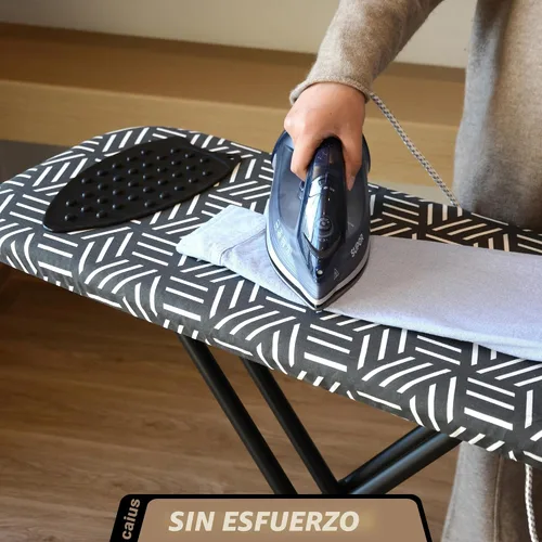 Vista 5 de caius Tabla de planchar, compacta y ahorradora de espacio, tabla de planchar de tamaño completo, área de planchar extra ancha con cubierta acolchada
