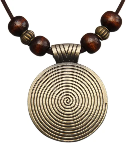 Vista 78 de Collares bohemios para mujer, colgante largo de madera, collar vintage, collar de cadena de suéter, joyería hecha a mano Collar de cuentas