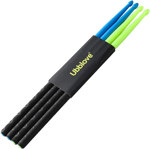 Vista 10 de Ubblove Baquetas 5A 2 pares con mangos antideslizantes para tambor, ligeras y duraderas de madera, 2 pares de baquetas para niños y adultos