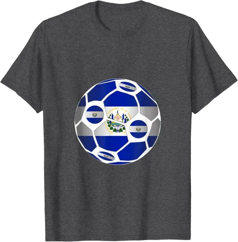 Vista 9 de Bandera de El Salvador balón de fútbol Hombres Mujeres equipo ventilador camisa, Pizarra