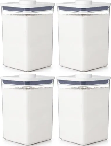 Vista 19 de OXO Good Grips POP - Recipiente hermético de almacenamiento de alimentos - Caja Grande Mini 1.1 Qt Ideal para bolsitas de té, suministros de Blanco