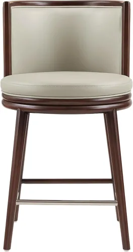 Vista 21 de Manhattan Comfort Taburete tapizado de madera moderno Evalyn Crema