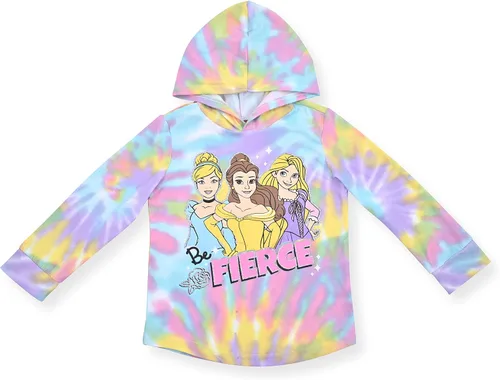 Vista 2 de Disney Conjunto de 2 piezas con capucha y pantalones deportivos para niñas de princesa Tie Dye - Multicolor