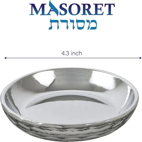 Vista 4 de Taza Kiddush de vidrio de 6.4 pulgadas con espejo, dorado por dentro, incluye bandeja