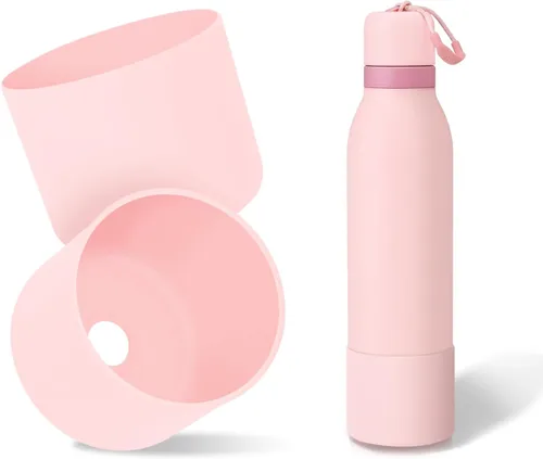 Vista 17 de 2 botas de silicona superiores para Owala FreeSip Twist de 24 onzas, funda inferior resistente a los arañazos, accesorios de botella de Owala