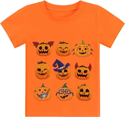 Vista 15 de CM-Kid Camiseta de manga corta de Halloween para niña pequeña Telaraña abucheo