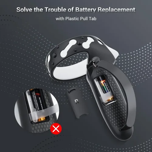 Vista 6 de Empuñaduras de control para Oculus Quest 2, diseño extendido mejorado para controlador de realidad virtual para Quest 2, accesorios protector